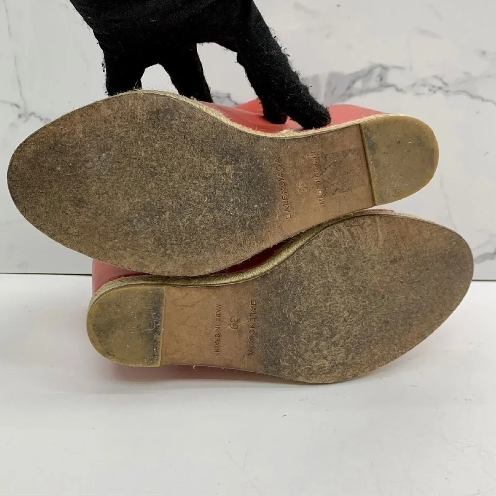 Balenciaga RED LEATHER ESPADRILLES HEELS Pumps